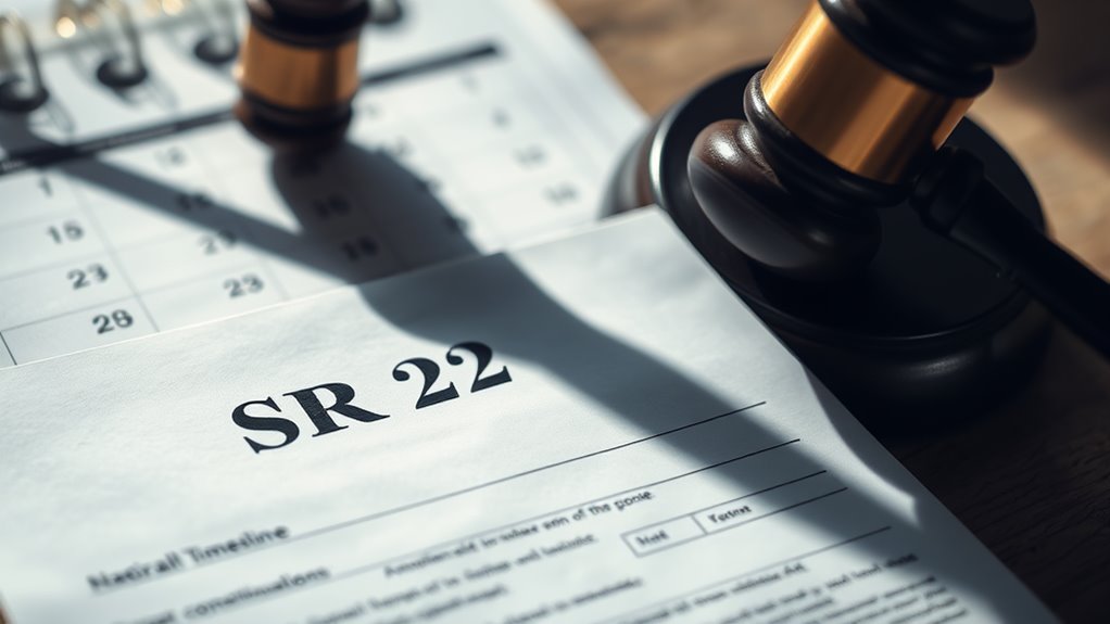 offenses influence sr22 length
